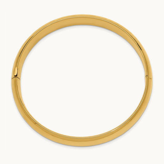 7/16 Oversize High Polished Hinged Bangle Bracelet, 14K