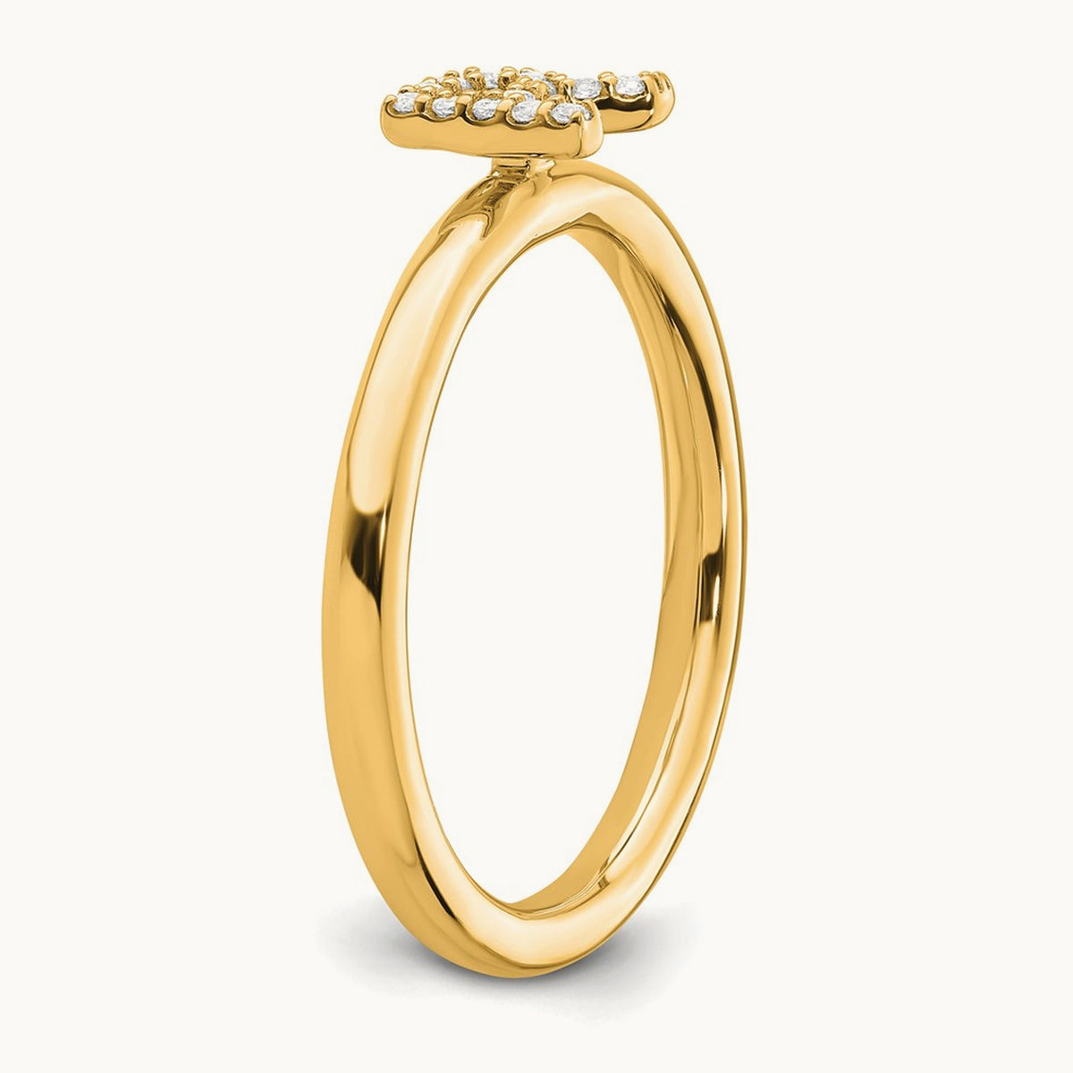 Stackable Diamond Ring — 14K Yellow Gold, R