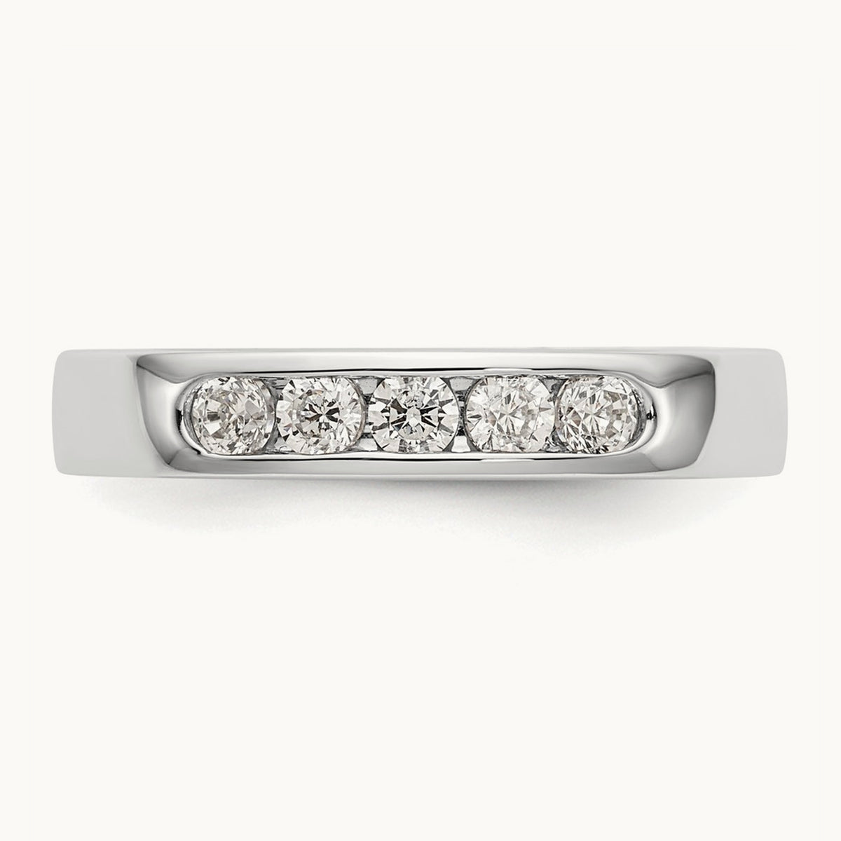 5- Stone Closed Channel Band Mounting, 2.6mm, 14K White Gold