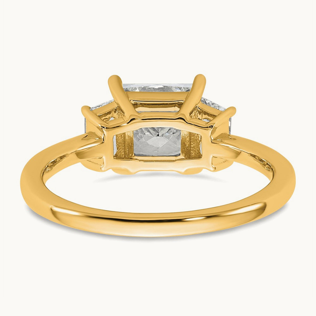 Princess & Trapezoid Engagement Ring, 1.25-4.00 ct tw Lab-Grown Diamond — 2 ct, 14K Yellow Gold