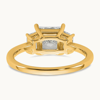 Princess & Trapezoid Engagement Ring, 1.25-4.00 ct tw Lab-Grown Diamond — 2 ct, 14K Yellow Gold