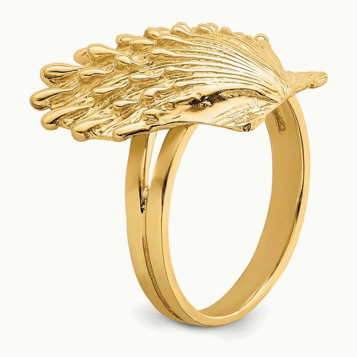 Lion's Paw Shell Ring, 14K