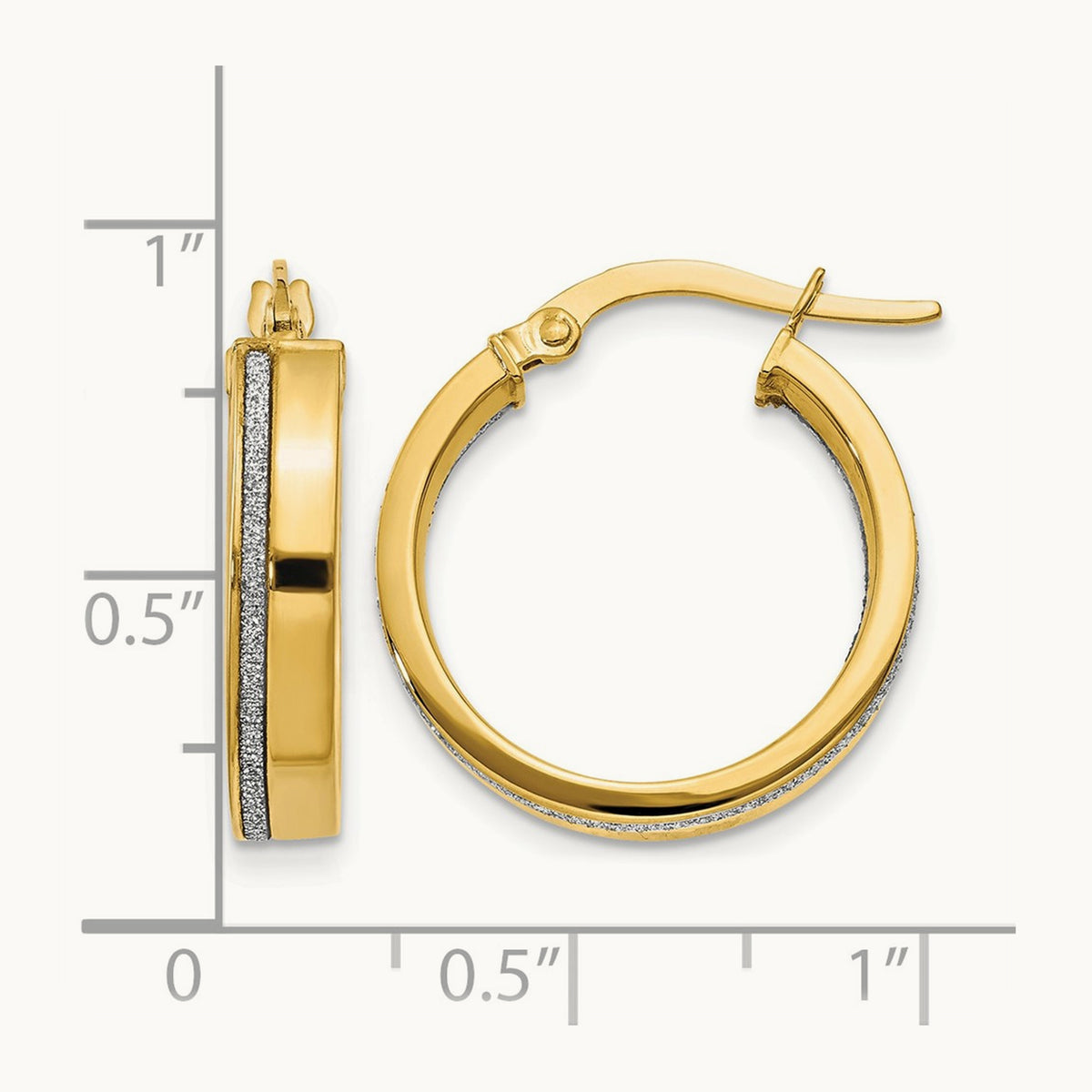 Polished Glimmer Infused Hoop Earrings — 14K Yellow Gold, 20mm