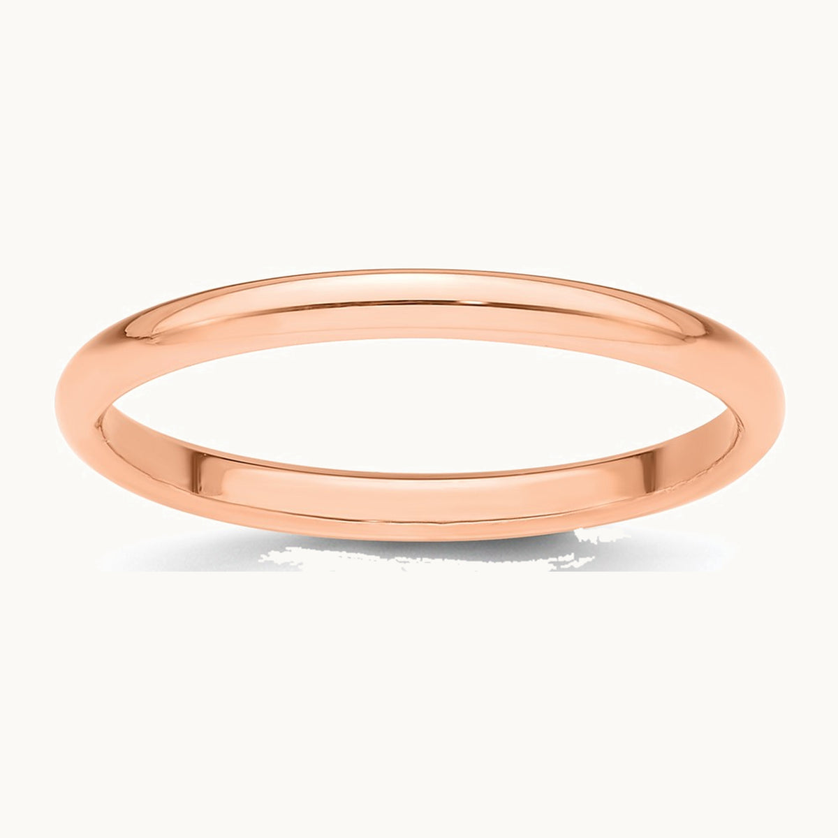 Half-Round Wedding Band — 14K Rose Gold