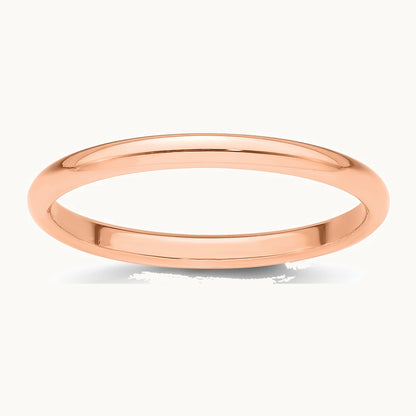 Half-Round Wedding Band — 14K Rose Gold