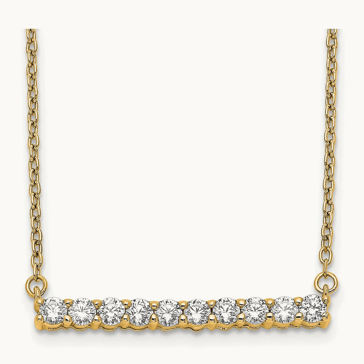 Diamond Bar 18 inch Necklace — 14K Yellow Gold, 0.5 ct