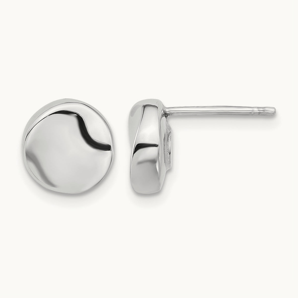 Polished Post Earrings — Leslie's — 14K White Gold