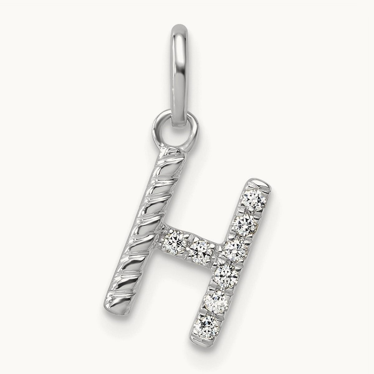 Twisted Diamond Charm — 14K White Gold, H