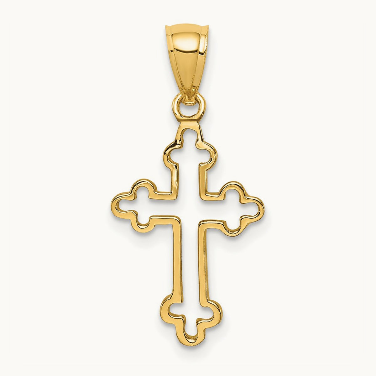Polished Cross Pendant, 14K