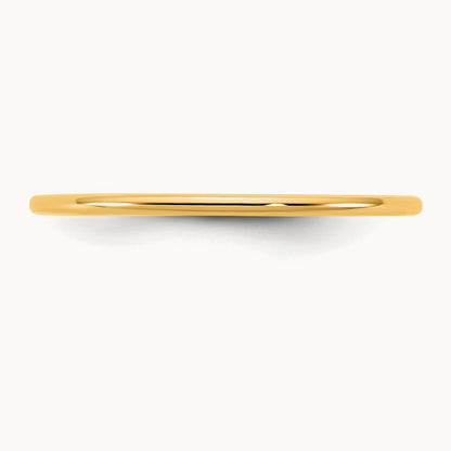 Lightweight Half Round Band, 1mm, 10K Yellow Gold