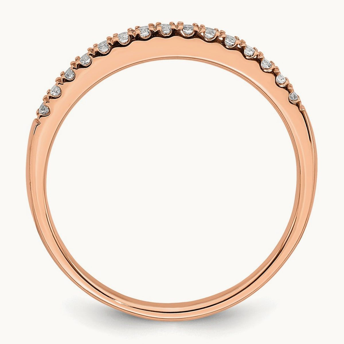 Diamond Wedding Band, 14K Rose Gold