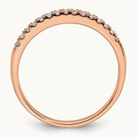 Diamond Wedding Band, 14K Rose Gold