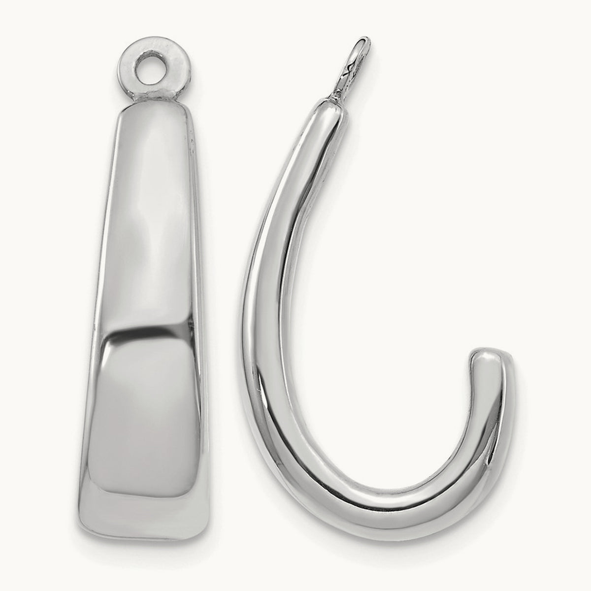 J Hoop Earring Jackets — 14K White Gold