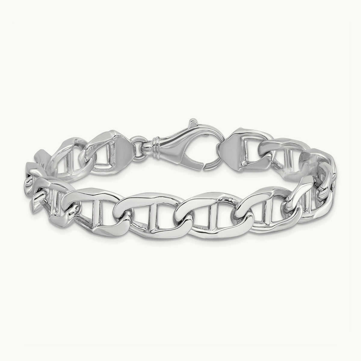Hand-polished Anchor Link Bracelet — 14K White Gold, 10.3mm