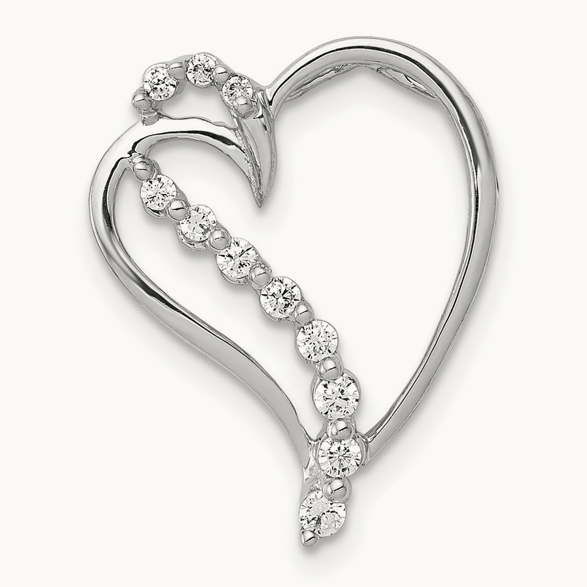 1/6ct. Diamond Heart Chain Slide — photo set