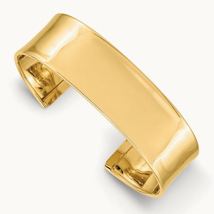 Polished Cuff Bangle — 14K Yellow Gold, 18.5mm