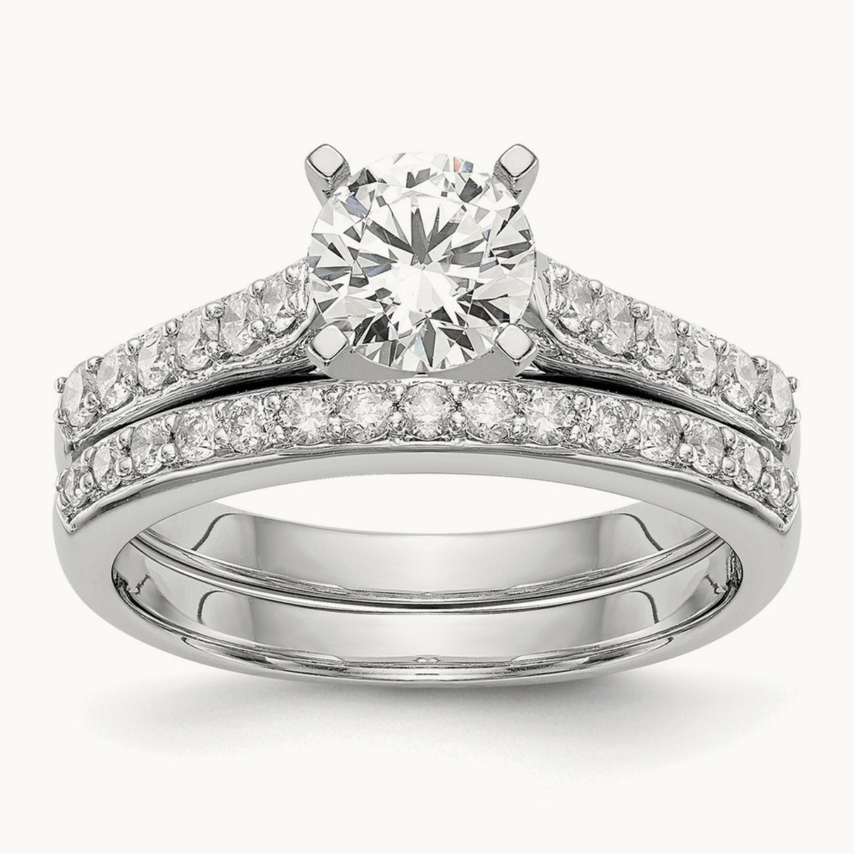Semi-Mount Peg Engagement Ring, 0.15-0.25 ct tw Lab-Grown Diamond — 1/4 ct, VS/SI (Great), 14K White Gold