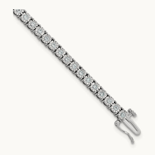 Gold-plated Tennis Bracelet, 1.00 ct tw Lab-Grown Diamond — Sterling Silver