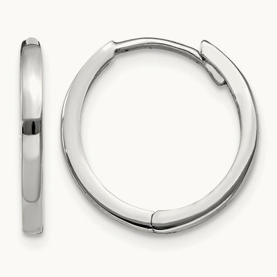 Round Hinged Earrings, 14K White Gold