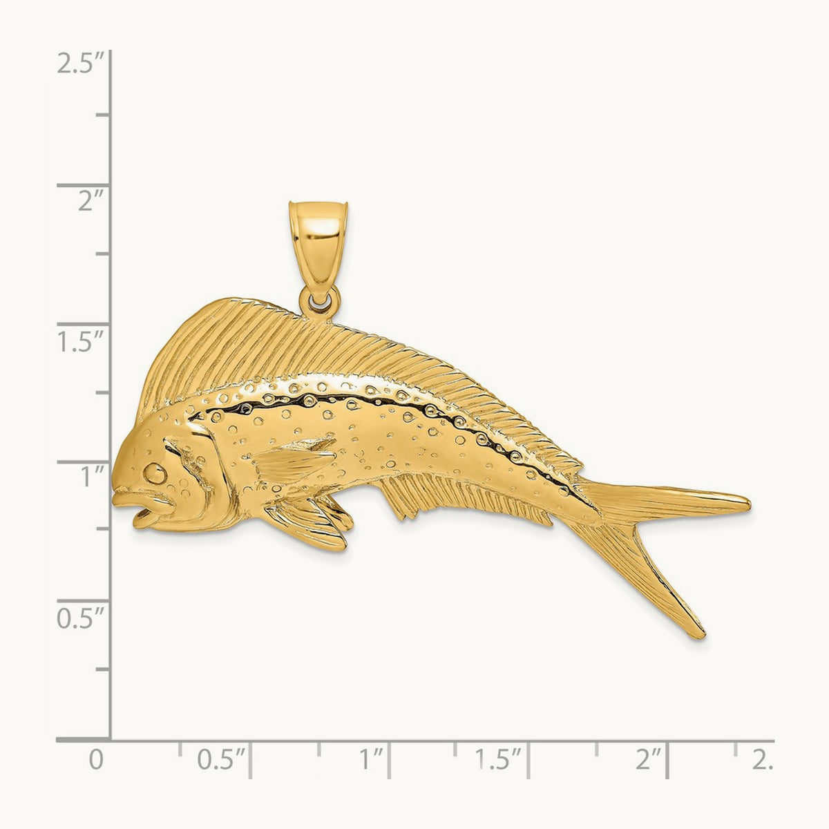 2-D Female Dorado (Mahi-Mahi) Charm, 14K