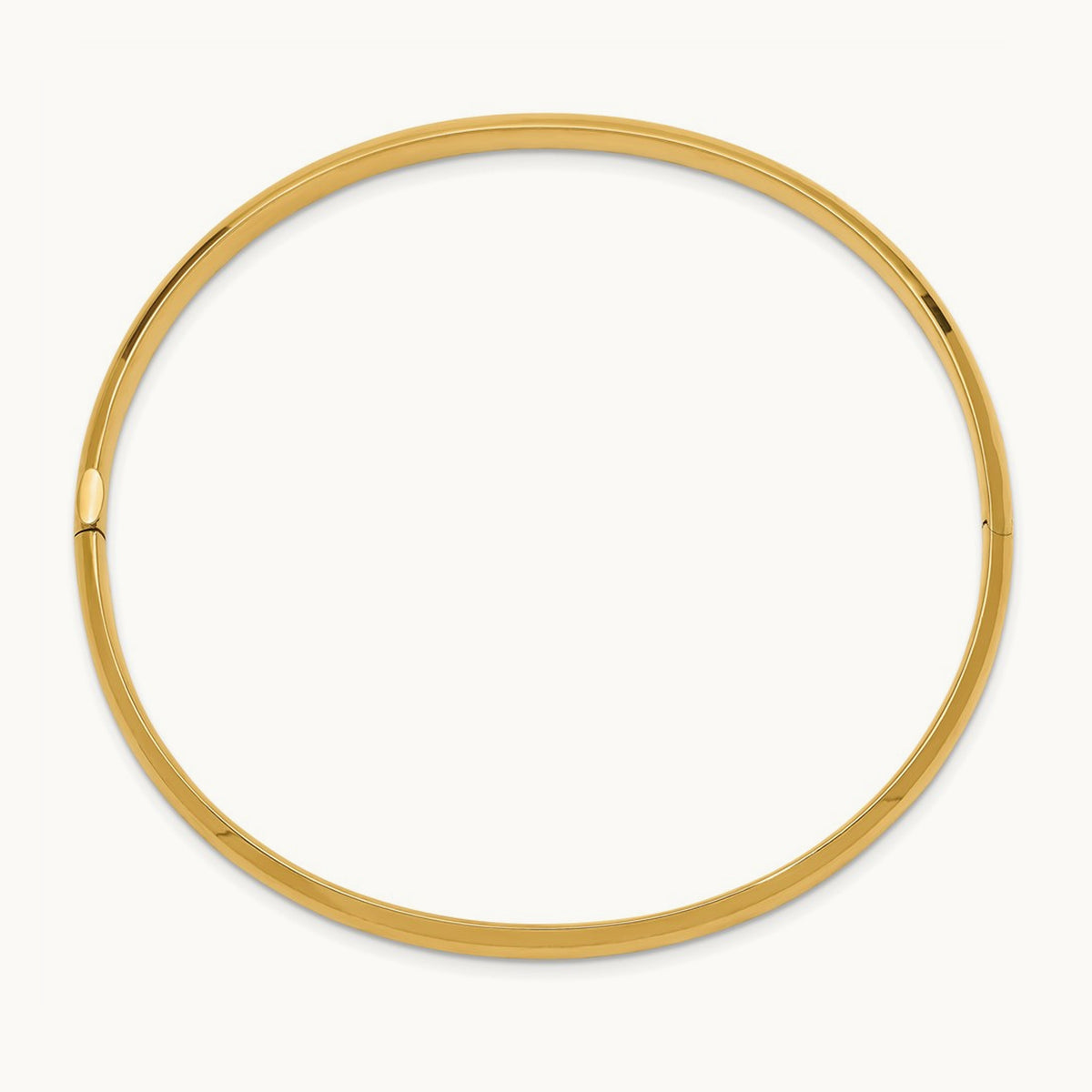 3/16 Oversize High Polished Hinged Bangle Bracelet, 14K
