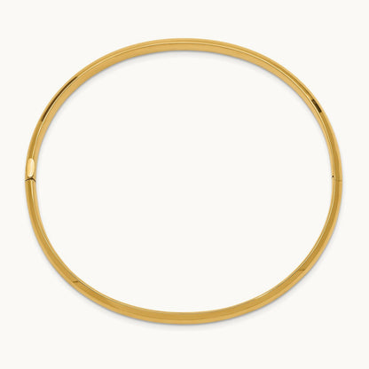 3/16 Oversize High Polished Hinged Bangle Bracelet, 14K