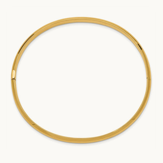 3/16 Oversize High Polished Hinged Bangle Bracelet, 14K