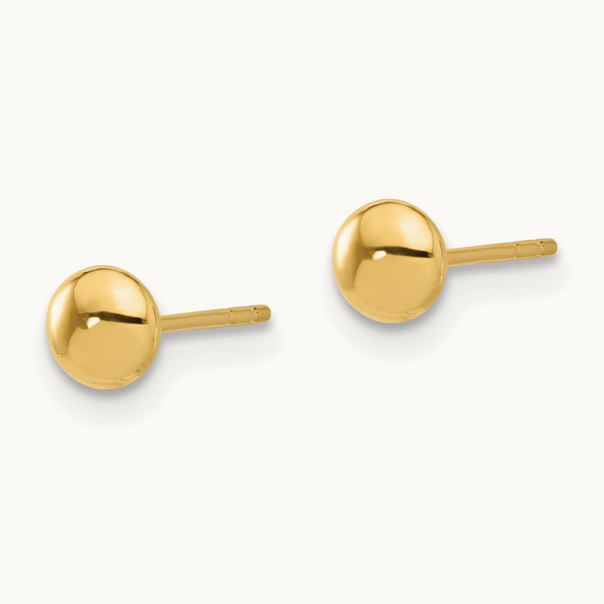Polished Button Post Earrings — 14K Yellow Gold, 4.5mm