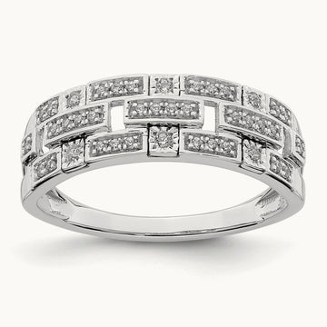 Polished Fancy Diamond Ring, 14K White Gold