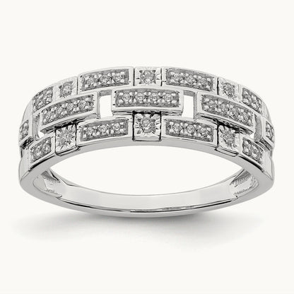 Polished Fancy Diamond Ring, 14K White Gold