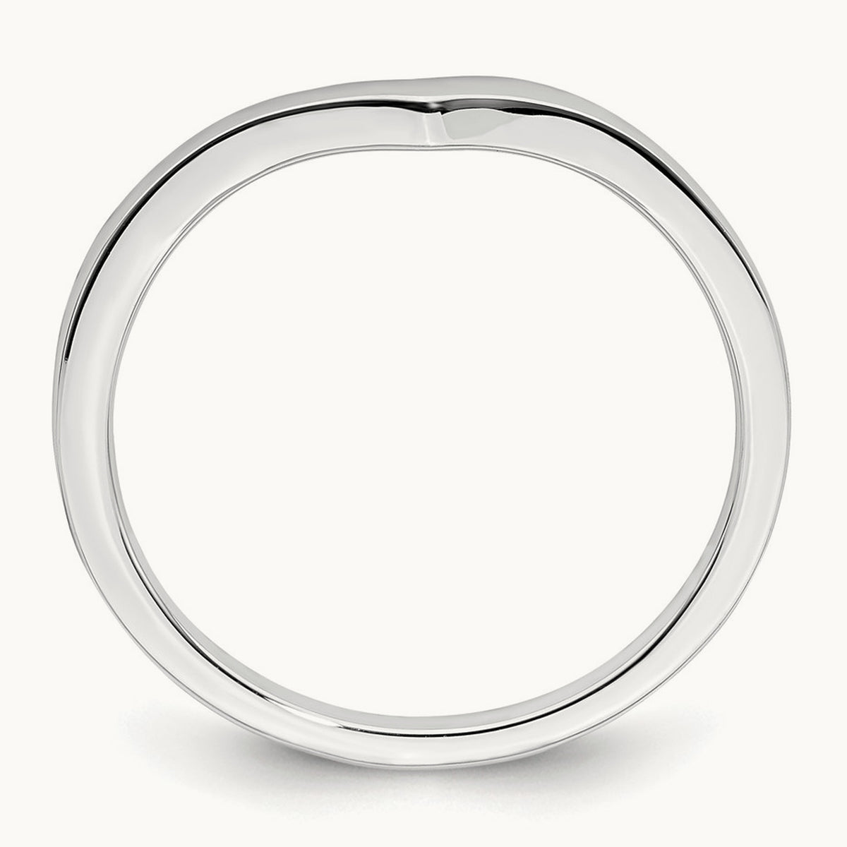 Contoured Band, 14K White Gold