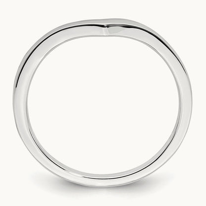 Contoured Band, 14K White Gold