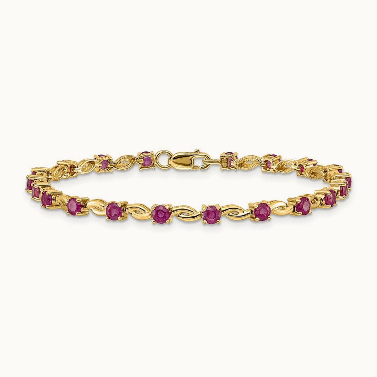 Oval Ruby Bracelet, 14K