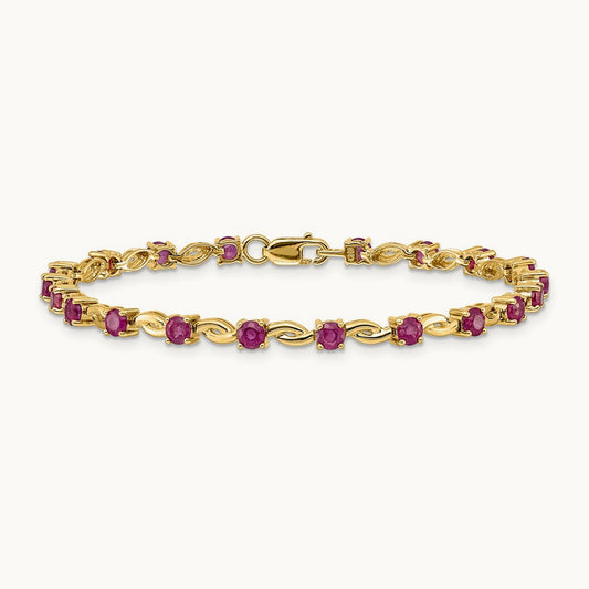 Oval Ruby Bracelet, 14K