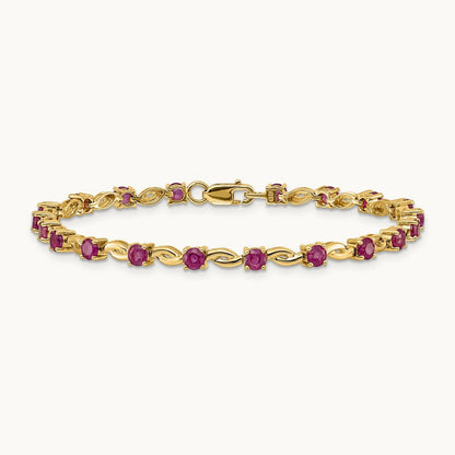Oval Ruby Bracelet, 14K