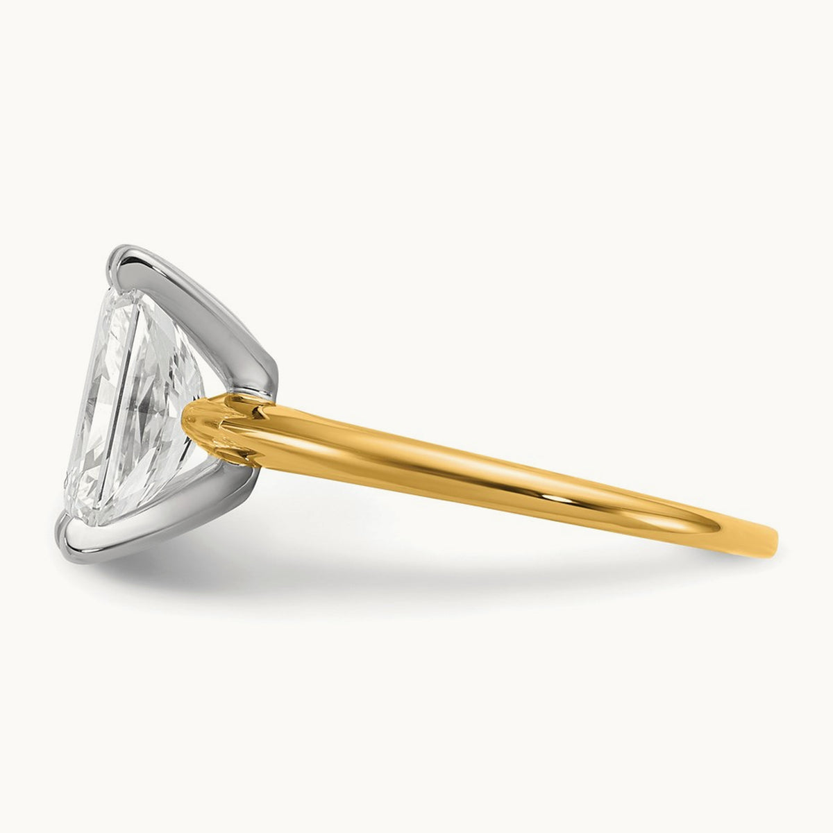 Radiant Solitaire Engagement Ring, 0.50-5.00 ct tw Lab-Grown Diamond — 2 1/2 ct, 14K Two-Tone
