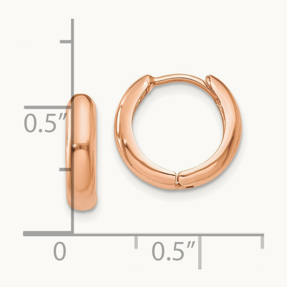 Polished Hinged Hoop Earrings — 14K Rose Gold