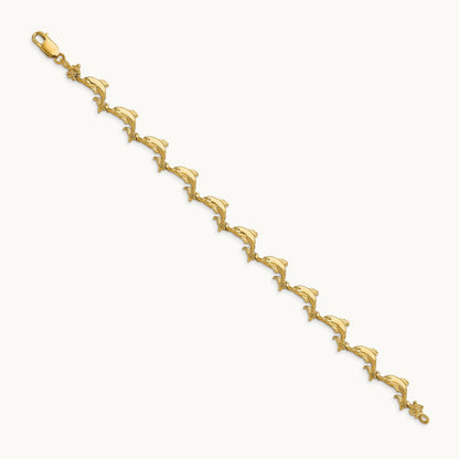 Dolphin Bracelet, 14K