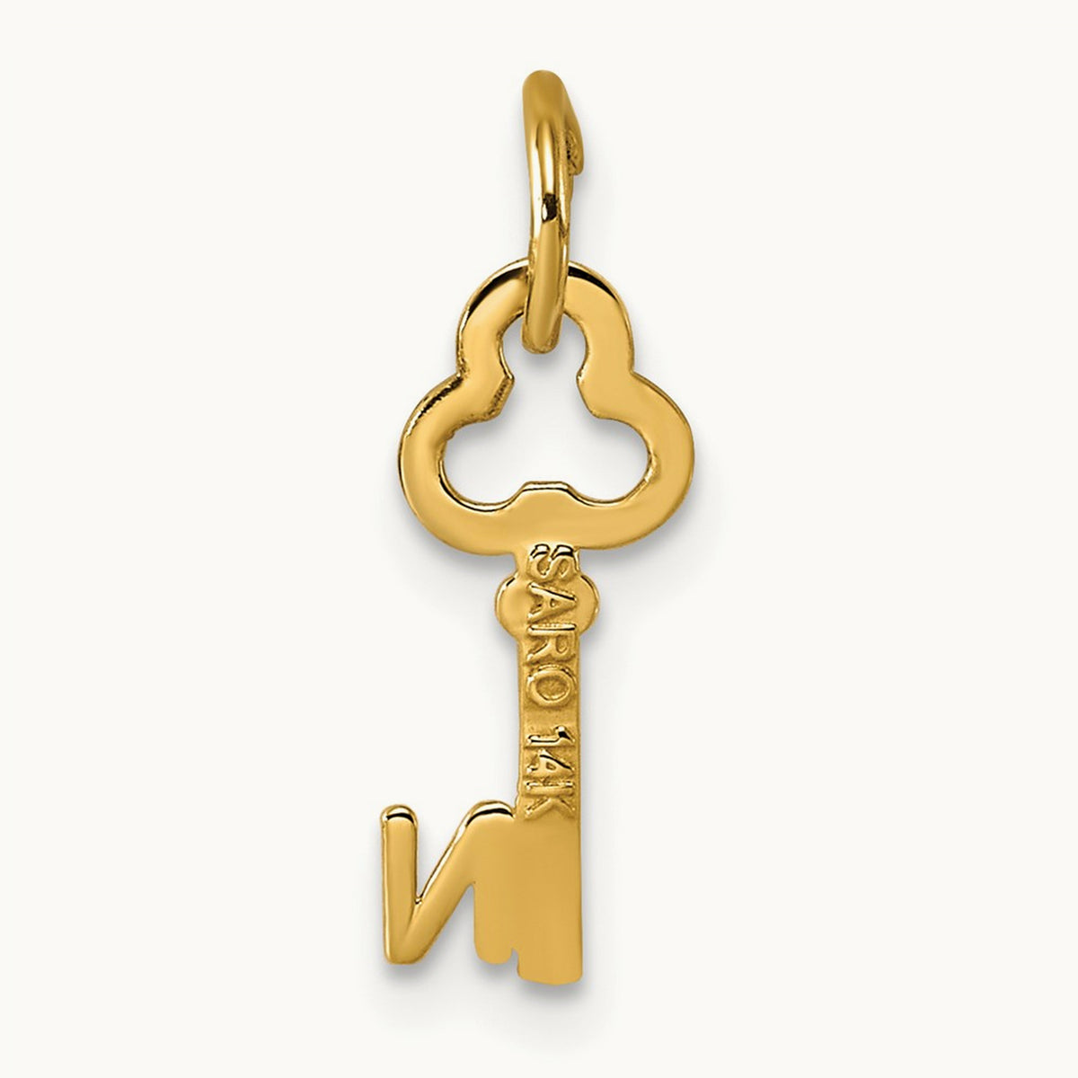 Key Initial Charm — 14K Yellow Gold, N