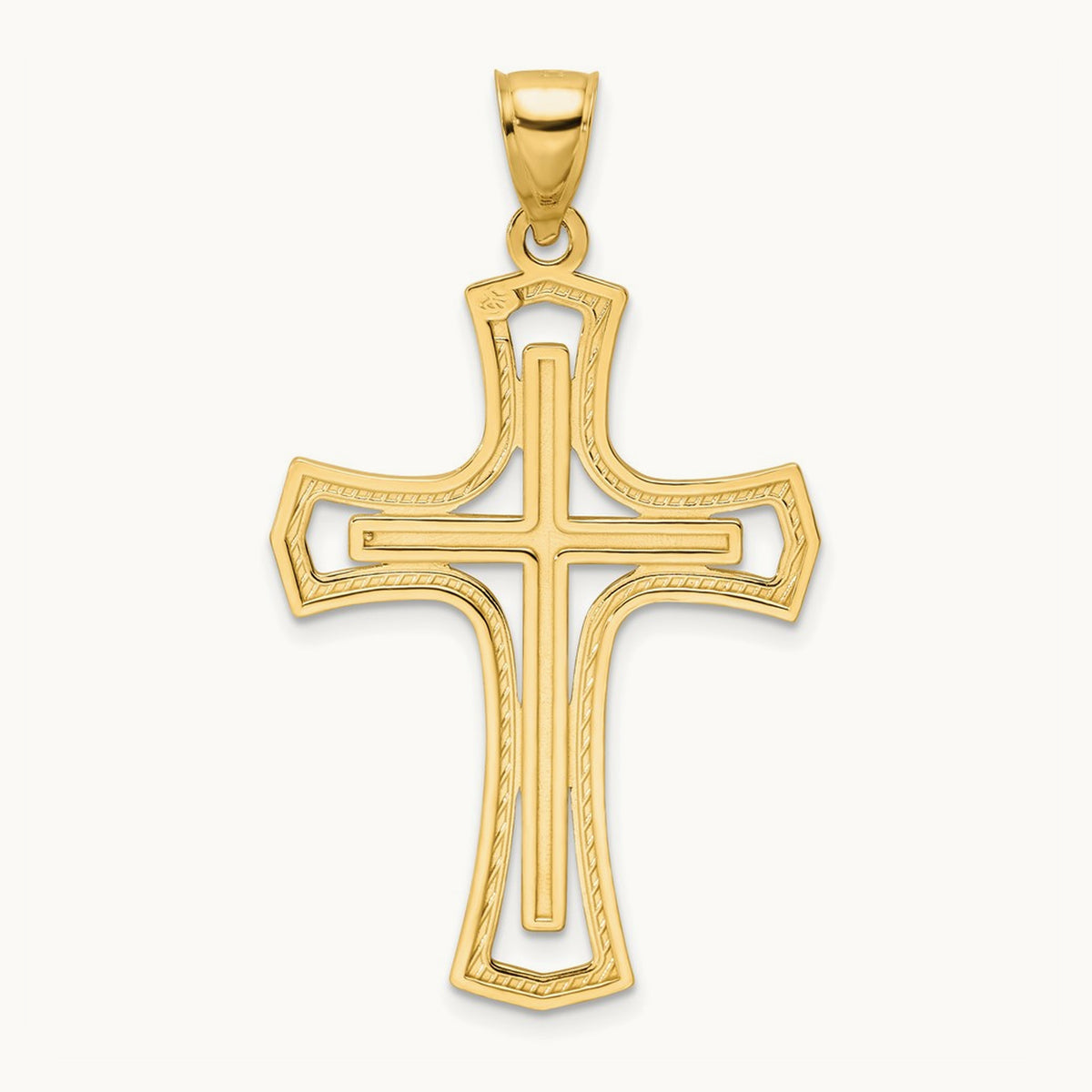 Polished Cross Pendant, 14K