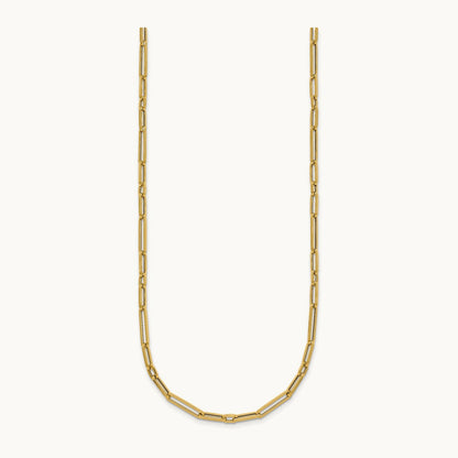 Polished 17in Paperclip Link Necklace, 14K