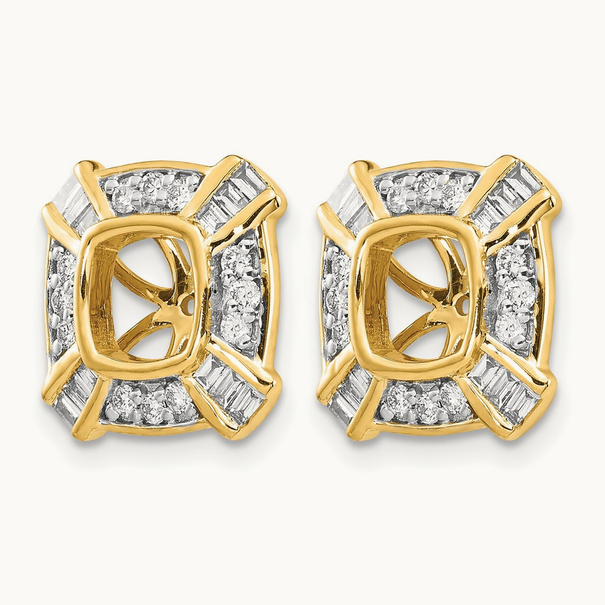Fancy Diamond Earring Jackets, 14K