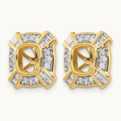 Fancy Diamond Earring Jackets, 14K