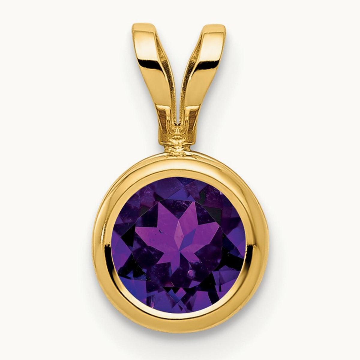 Amethyst bezel pendant — photo set