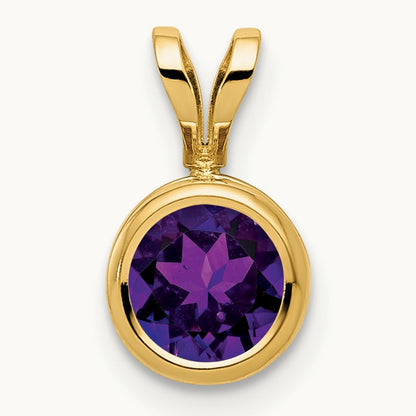 Amethyst bezel pendant — photo set
