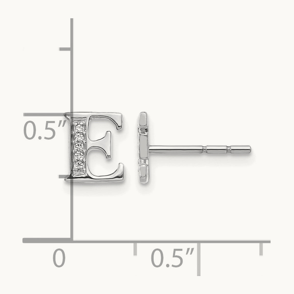 Diamond Earrings — 14K White Gold, 8mm, E