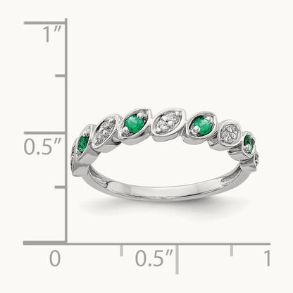 Fancy Diamond and Emerald Ring, 14K White Gold