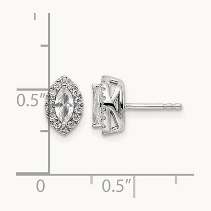 Sapphire April Birthstone Earrings, 0.20 ct tw Lab-Grown Diamond