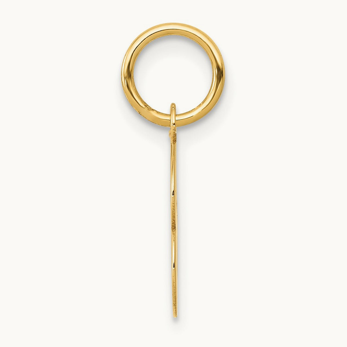 Small Block Initial Charm — 14K Yellow Gold, B