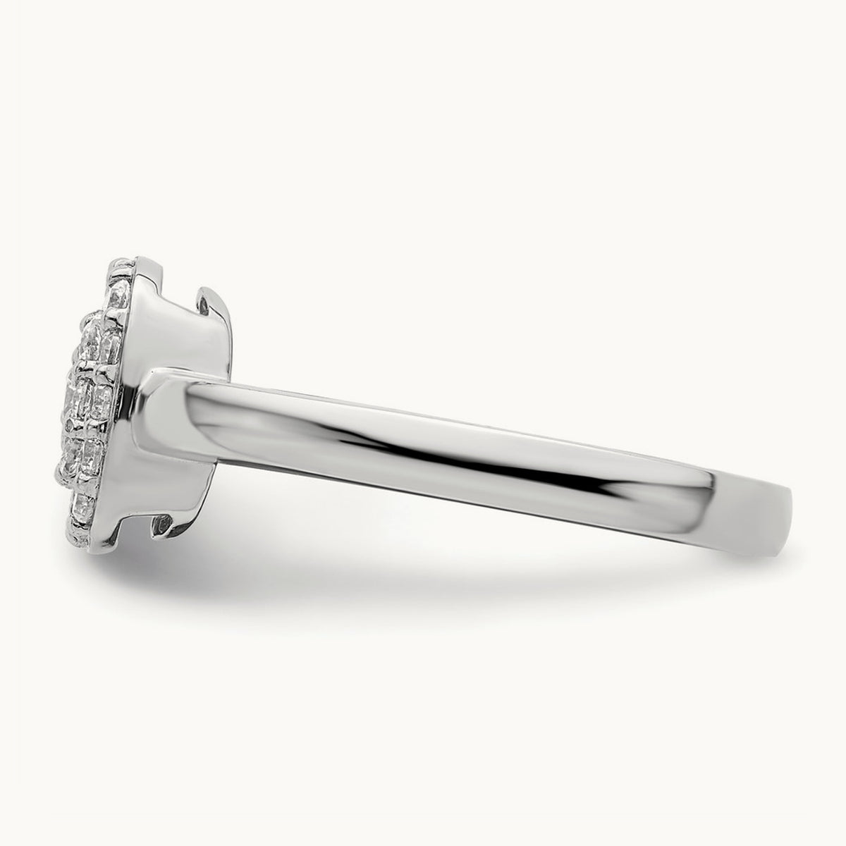 Square Halo Ring — 14K White Gold, 7